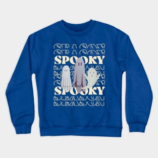 Spooky season cute ghosts watercolor painting Crewneck Sweatshirt